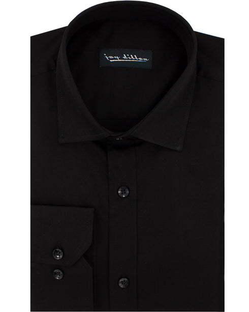 Black Cotton Sateen Shirt